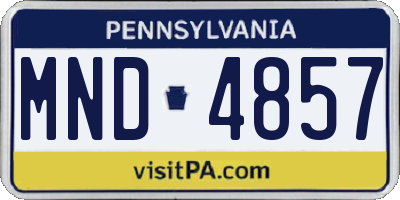 PA license plate MND4857