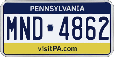 PA license plate MND4862