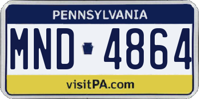 PA license plate MND4864
