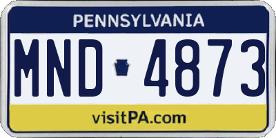 PA license plate MND4873