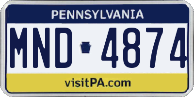 PA license plate MND4874