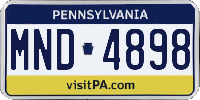 PA license plate MND4898