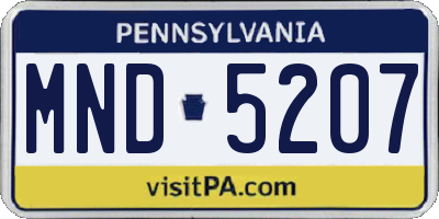 PA license plate MND5207