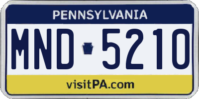 PA license plate MND5210