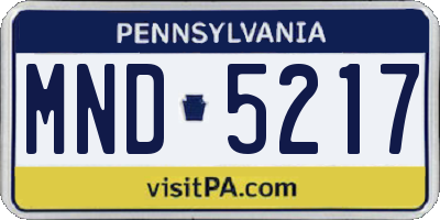 PA license plate MND5217