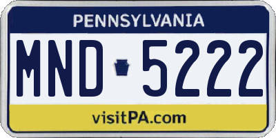 PA license plate MND5222