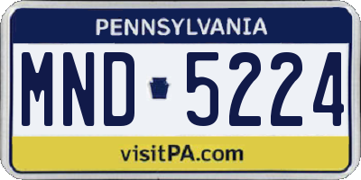 PA license plate MND5224