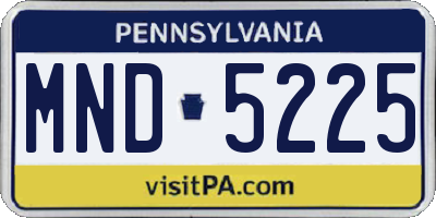 PA license plate MND5225