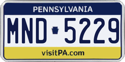 PA license plate MND5229