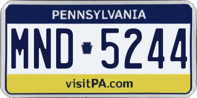 PA license plate MND5244