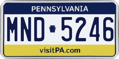 PA license plate MND5246