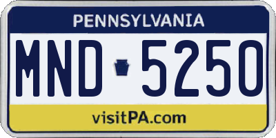 PA license plate MND5250