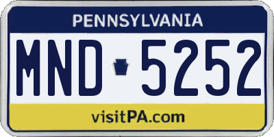 PA license plate MND5252