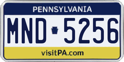 PA license plate MND5256