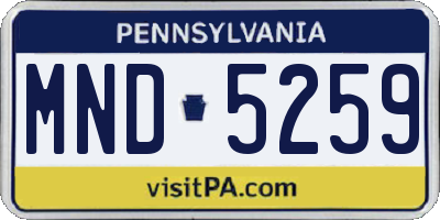 PA license plate MND5259