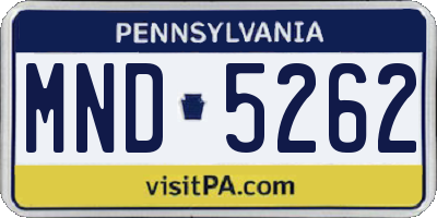PA license plate MND5262