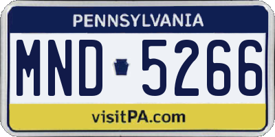 PA license plate MND5266