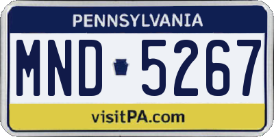 PA license plate MND5267