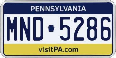 PA license plate MND5286