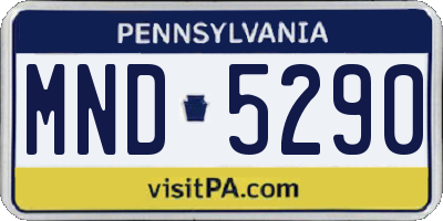 PA license plate MND5290