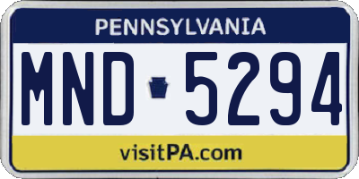 PA license plate MND5294