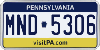 PA license plate MND5306