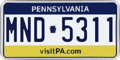 PA license plate MND5311