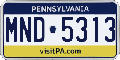 PA license plate MND5313