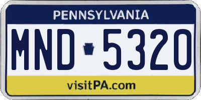 PA license plate MND5320