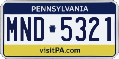 PA license plate MND5321