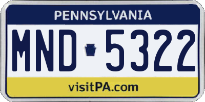PA license plate MND5322