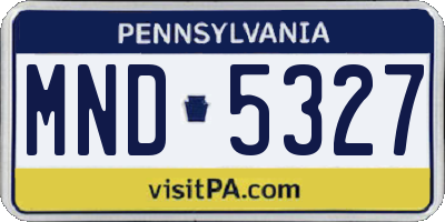 PA license plate MND5327