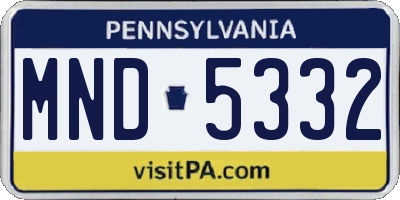 PA license plate MND5332