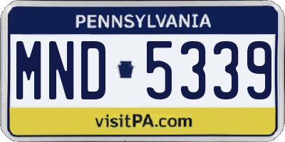 PA license plate MND5339