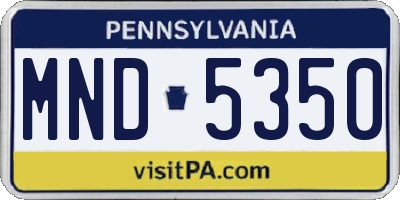 PA license plate MND5350