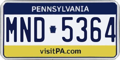 PA license plate MND5364