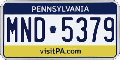 PA license plate MND5379