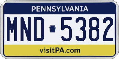 PA license plate MND5382
