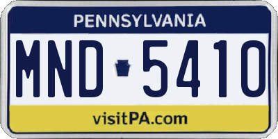 PA license plate MND5410