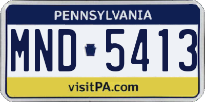 PA license plate MND5413