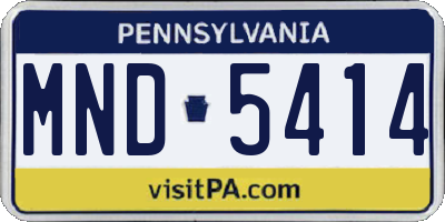 PA license plate MND5414