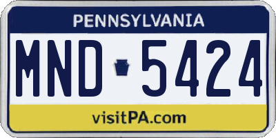 PA license plate MND5424