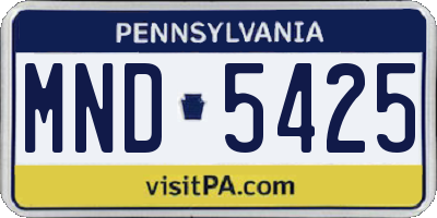 PA license plate MND5425