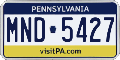 PA license plate MND5427