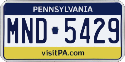 PA license plate MND5429