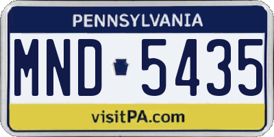 PA license plate MND5435