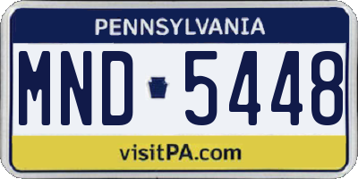 PA license plate MND5448
