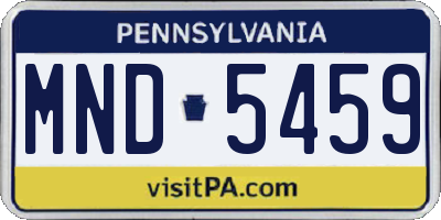 PA license plate MND5459