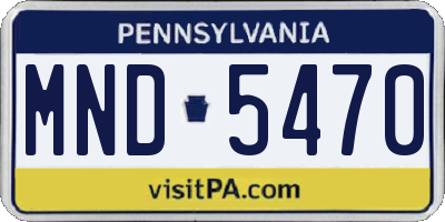 PA license plate MND5470
