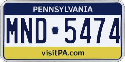 PA license plate MND5474